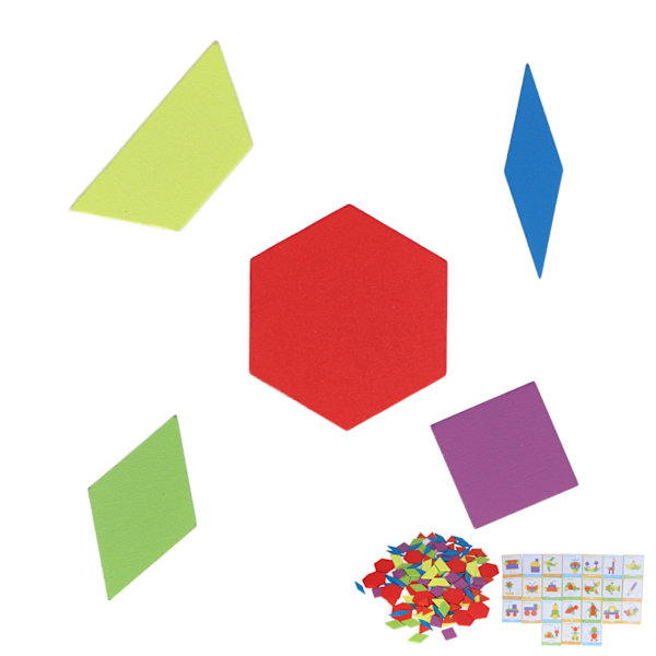 Tangram Legetøj Uddannelsesmæssige Lyse Farve Geometriske Form Puslespil Træ Mønster Blokke Sæt til Børn