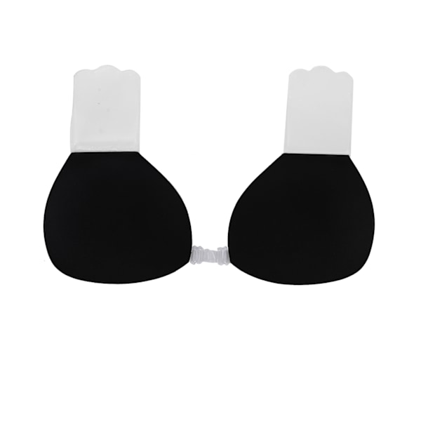 Backless Breast Bra Reusable Push Up Strapless Plunge Self Adhesive Bra for WomenBlack C