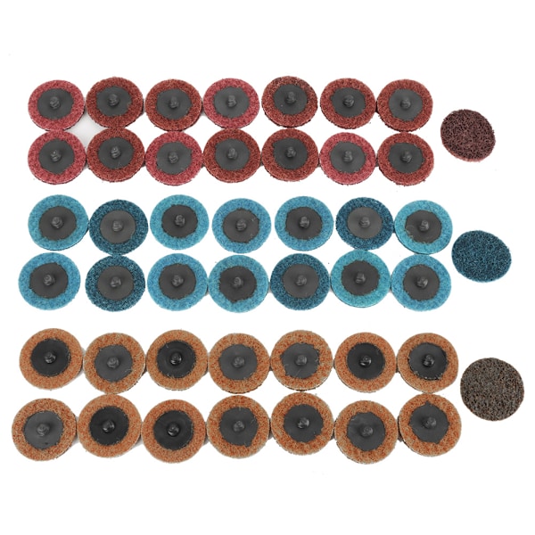 45 stk. 2” 180/320/400 Grit slibeskive klap skive polering slibning hjul rød gul blå