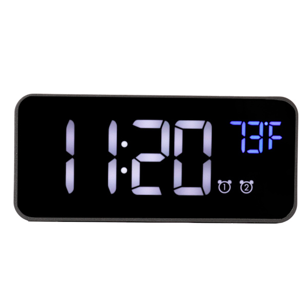 LED Digital Väckarklocka Termometer med Snooze USB Laddning Sovrum Kontor DekorationSvart