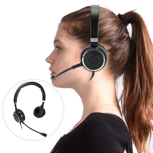 Telefon Trafik Øretelefon Service Kommunikasjon Datamaskin Headset USB Wire Control Klar Lydkvalitet Hodetelefon