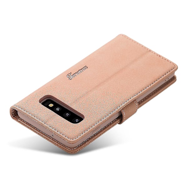 Forwenw Läderfodral för Samsung Galaxy S10+ Roséguld