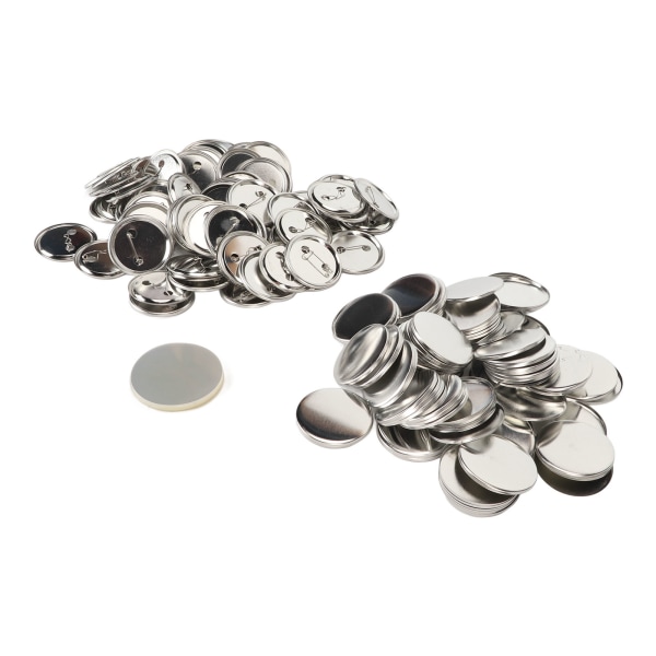 100 Set Pin Back Button Parts Blank Utjämning Metall Hållbar Clip Button Making Supplies för Badge Craft DIY 56MM