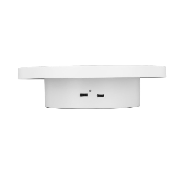Vit automatisk 360° roterande display-snurrbricka 3 kg lastkapacitet elektrisk display-snurrbricka stativ för butik diameter 15 cm/6 tum