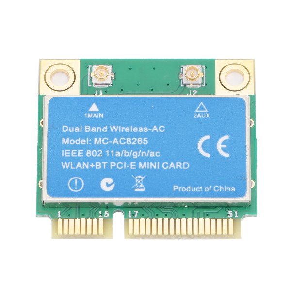 MINI PCI-E Card 1200M 2,4GHz/5GHz Dual Band för Intel 8265 Chip Wireless Network Card MC8265