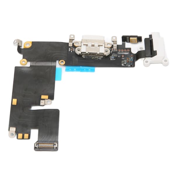 Telefonladdningsport Flexkabel med hörlursport Mikrofonfunktion för IPhone 6 Plus Vit