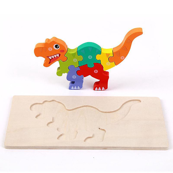 Dinosaurie Pussel 3-pack för barn 3-5 år | Träleksaker för småbarn 2-4 år | Perfekta presenter till 3-åriga pojkar och flickor