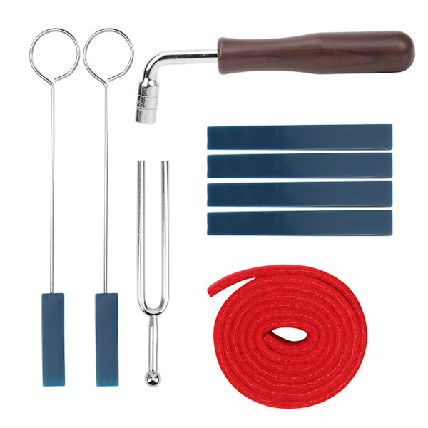 Piano Tuning Set Verktygsdämpare Skiftnyckel Gaffel Spak Filt Temperament Strip Kit Reparationstillbehör