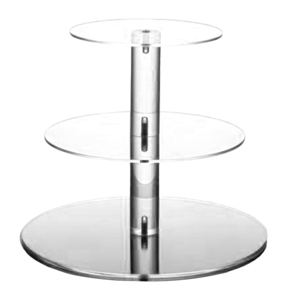 Kagefad Multi Rund Tiers Transparent Akryl Høj Stabilitet Cupcake Tårn til Display Servering Fest 3 Tier
