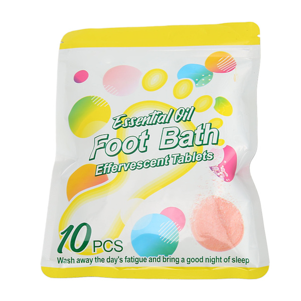 10 stk Fodsoak brusetabletter planteekstrakter 5 smagsstoffer Fremme cirkulation Ben Slankende Fodbadetabletter