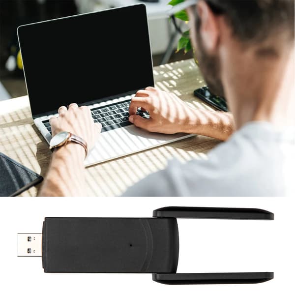 1300M Dual Band WiFi-adapter 2.4G 5.8G USB3.0-interface Justerbar signalsensitivitet WiFi-adapter til bærbar computer Sort