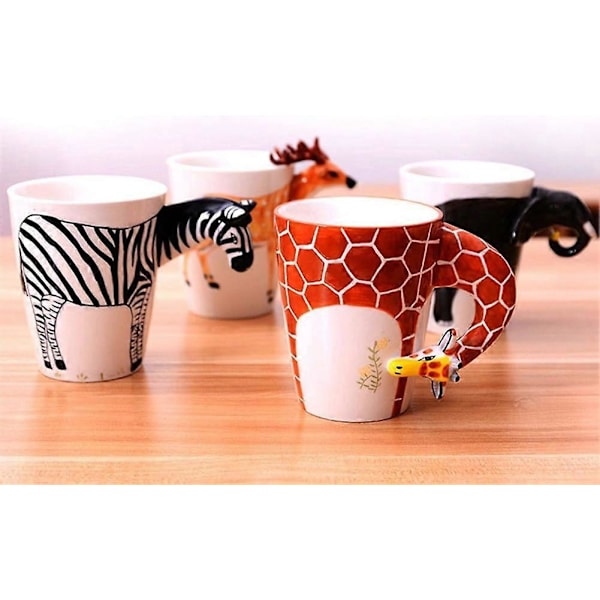 2025 Ny 3D Keramisk Djurmönstrad Handmålad Keramisk Kaffemugg (Zebra)