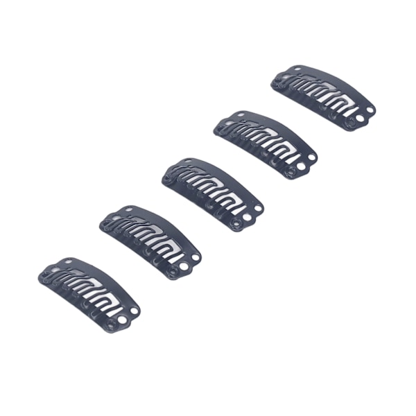 100 st U-formade Perukclips 2,3 cm, 6 Kamtänder, Rostfritt Stål, Svart, Peruktillbehör, Snabbkamclips för Hårförlängning