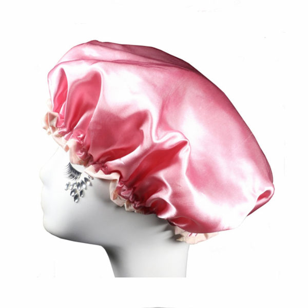 Tykke kvinner dusj satin hatter bad dusj hatter vanntett bade hatter