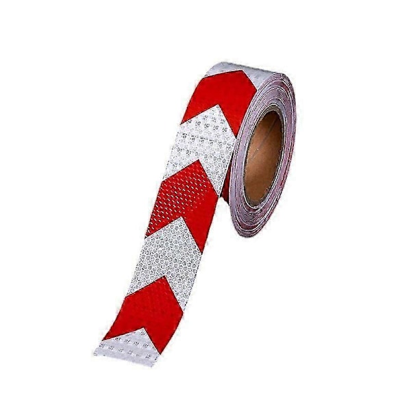 25Mx5cm Reflextejp, Reflex Säkerhetstejp för Pilorientering, Varningsskylt, Hög Synlighet, Hög Intensitet, Pil i Rött och Vitt_SZ