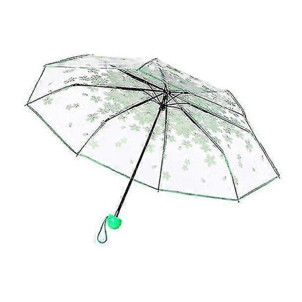 Transparent Regnparaply Kirsebærblomst Sammenfoldelig Paraply