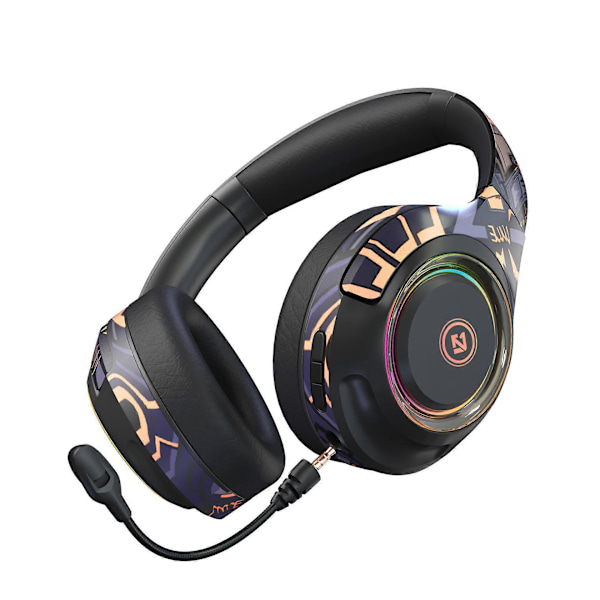 Gaming Sport Hörlurar Bluetooth Trådlöst Headset Självlysande Hörlurar, Brusreducerande Hörlurar ZD B2 EE svart