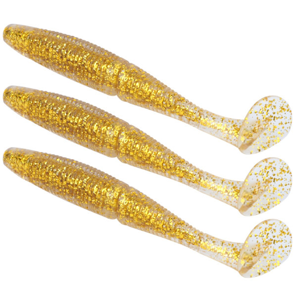 AR36 3PCS T Tail Soft Worm Artificiellt bete 140mm 17g Lures Fiskeredskap Tillbehör Guld