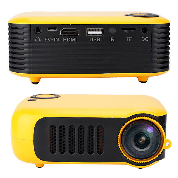 Mini kannettava koti 480*320 HD-resoluution videoprojektori keltainen lapsille 100-240V EU