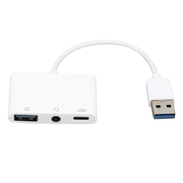 Headset-opladeradapter Multifunktionsopgraderingsoplevelse 3 i 1 han-til-hun USB3.0 til 3.5 mm-adapter