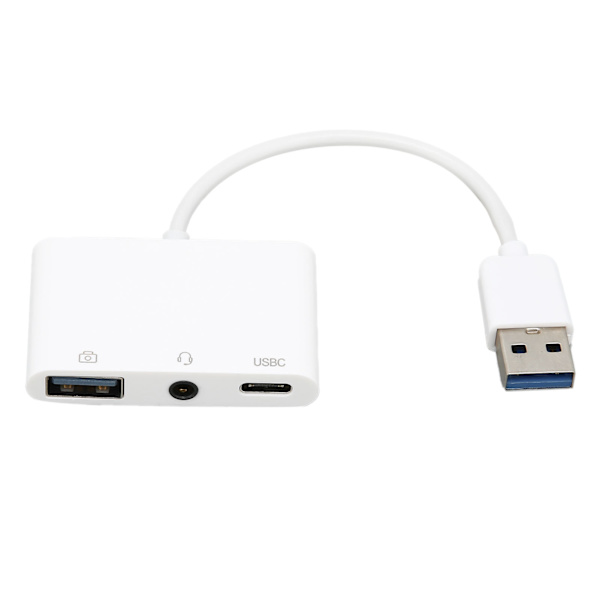 Hodesettladeradapter Multifunksjonsoppgradering Experience 3 i 1 hann til kvinne USB3.0 til 3.5 mm adapter