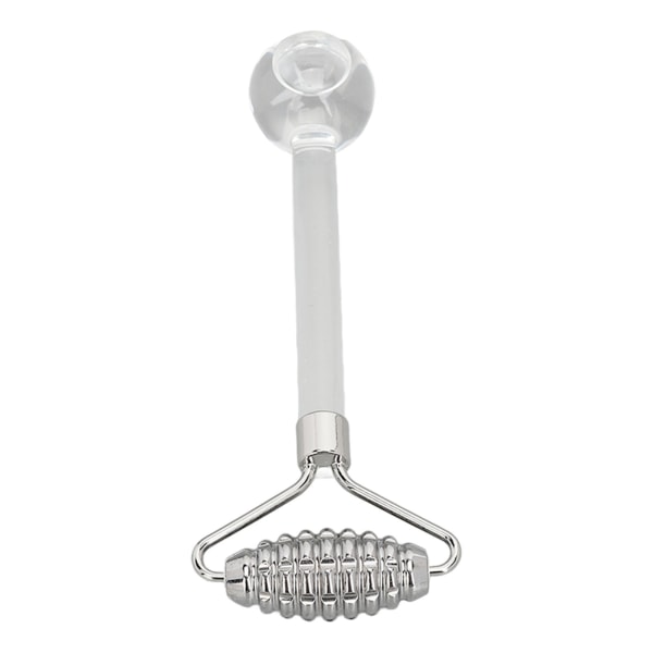 2 i 1 Ice Face Roller Cold Compress Reducer hævelser Rustfrit stål Glas ansigtsmassagerulle til øjne Ansigt