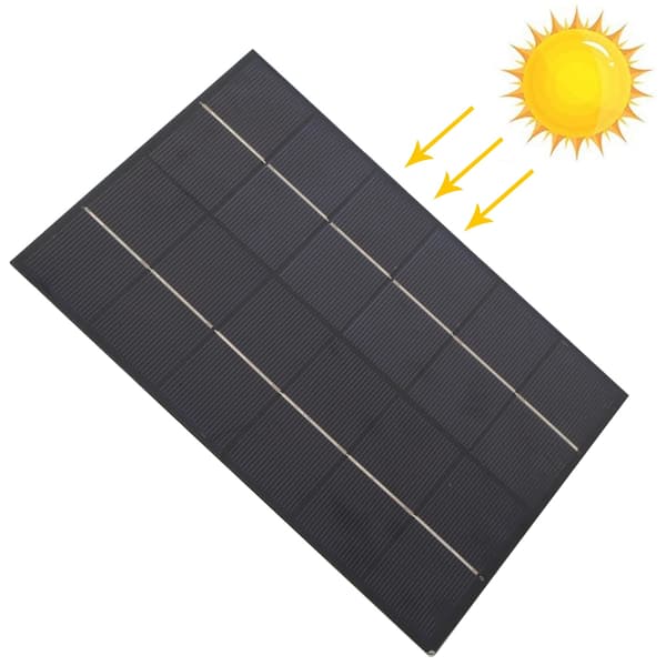 5,5W 6V Bærbar Polykrystallinsk Silikon Solcellepanel med DC-Port for DIY Batterilader