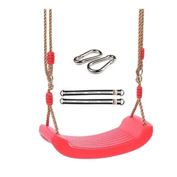 Children Seat Swing Heavy Duty Rope Adjustable Durable Kids Swing Seat Board for Indoor Outdoor Red