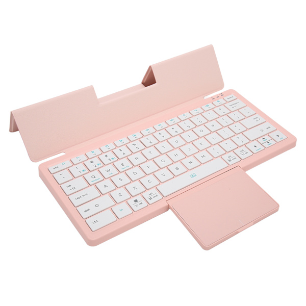 Tablet-tastaturvesker med styreflate, avtakbar samtidig driftsmodus, multifunksjonell nettbrettveske for Win XP for Win 7 10 11 Rosa
