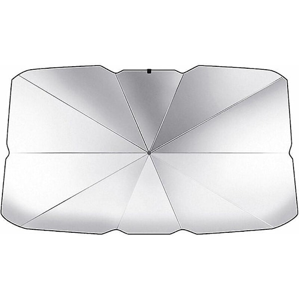 Foldbar Bilrude Solskærm, Bil Frontrude Solskærm, Sølv, 125*65cm