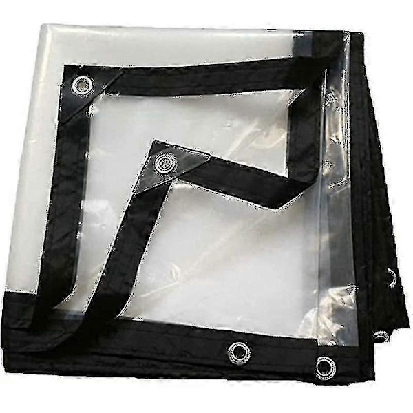 Vandtæt presenning med øjer, transparent, foldbar 2x3M