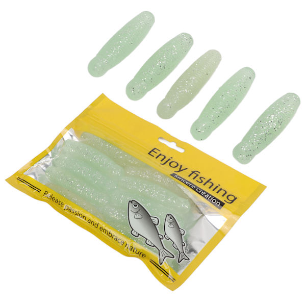 10 st mjuka fiskedrag med konstgjord bi larv potatis bete långkast tillsätt salt beten 6 cm 8 g lysande