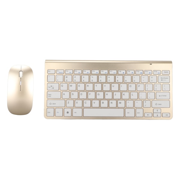Tangentbord Mus Set 2.4G trådlöst 78 nycklar USB Tunna Etsade Keycaps Ergonomi Mute Button Datortangentbord Mus Guld