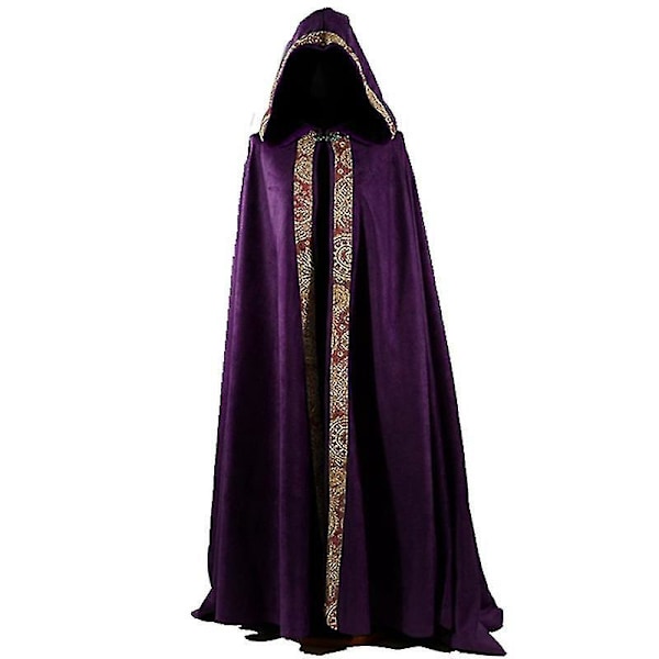 Mænds Middelalderlig Kirkepræstekjole Kappe Kappe - Lilla, 2XL-3XL