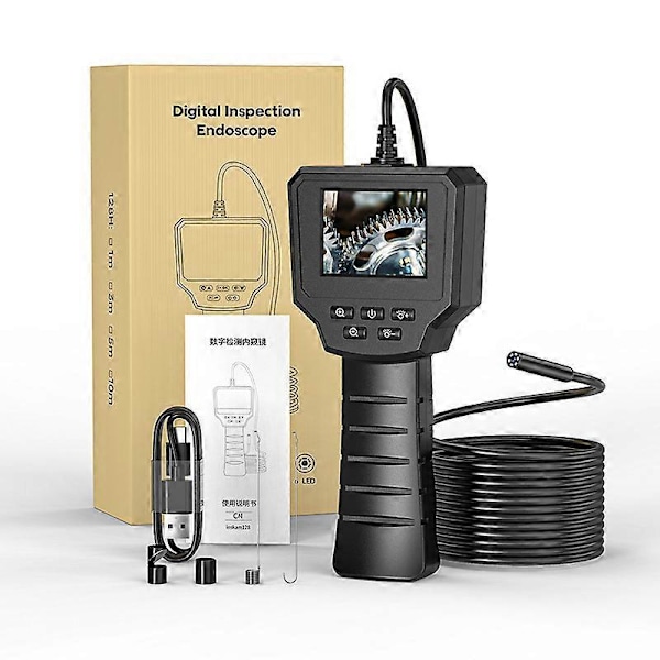 Industriellt Endoskop - 2,4 tums IPS Boroskop Inspektionskamera, 1440P HD 2,0 MP Endoskopkamera med 6 Justerbara LED, Digitalt Endoskop 8mm IP67 W