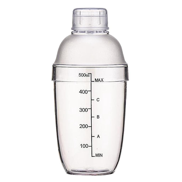 2 x Cocktail Shaker - Klar Mat Flaske Bar Pub Drikkevare Festartikler 500cc