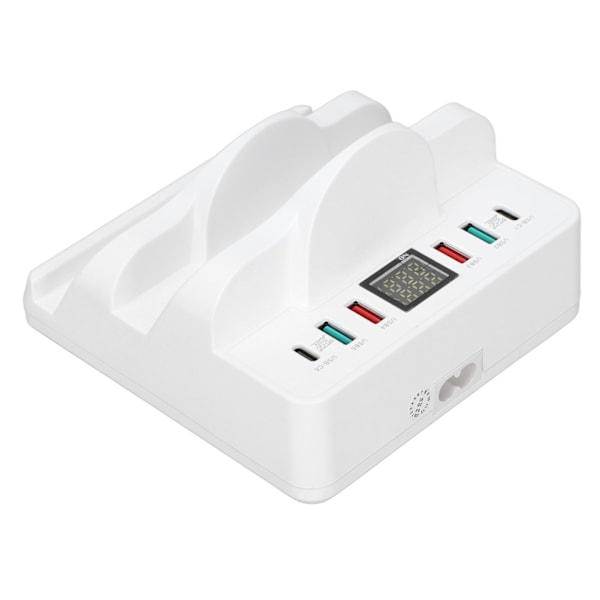 Trådløs ladestasjon USB ladestasjon Dock QC3.0 PD hurtiglading med display for flere enheter UK-plugg 100‑240V