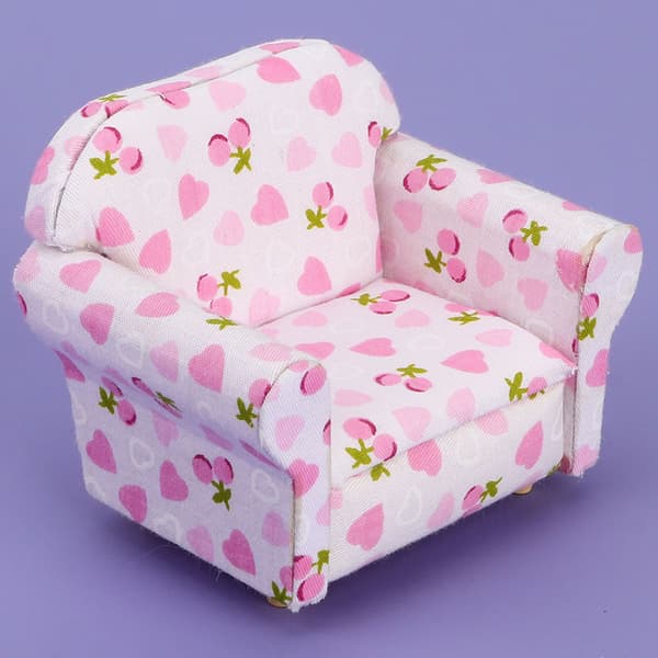 Dukkehus 1:12 Miniature Sofa Lænestol Enkelt Sofa Dukker DIY Tilbehør