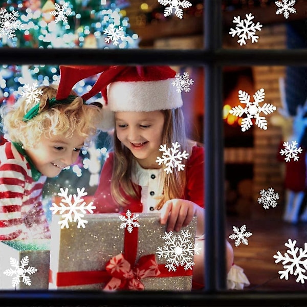Jul Snöflinga Statisk Fönsterdekal, 5 ark, 27 Olika Snöflingor Varje