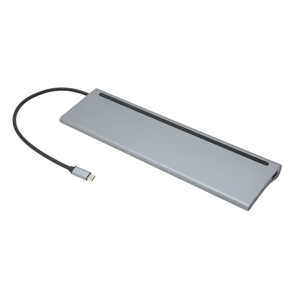 USB C Hub 12 i 1 Fullfunksjons dokkingstasjon for bærbar PC USB C til Ethernet Multiport Hub
