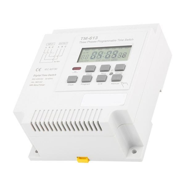 TM-163 Trefas 380V Smart Digital Veckoprogrammerbar Kontroll Strömbrytare