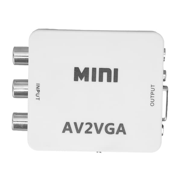 HD 1080P Mini Video Converter AV til VGA Datamaskin til TV Videoadapter med datakabel