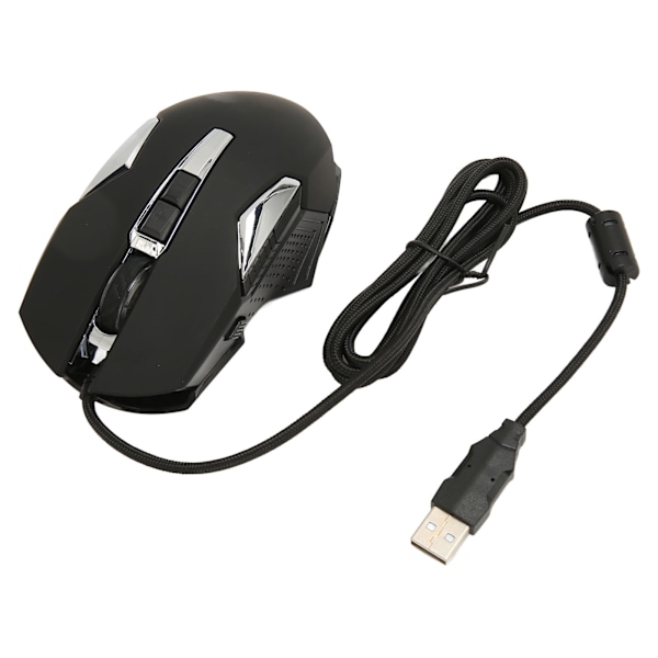 RGB Gaming Mus 7200 DPI Programmerbara Knappar Bakgrundsbelysning Programvarstöd DIY Snabbrandknapp USB Trådbunden Spelmus Svart