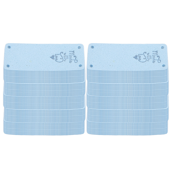 100 st PU-läderetiketter i färg, handgjorda, mjuka, 4 hål, användbara DIY-tillbehör för plånbok, hatt (03 )