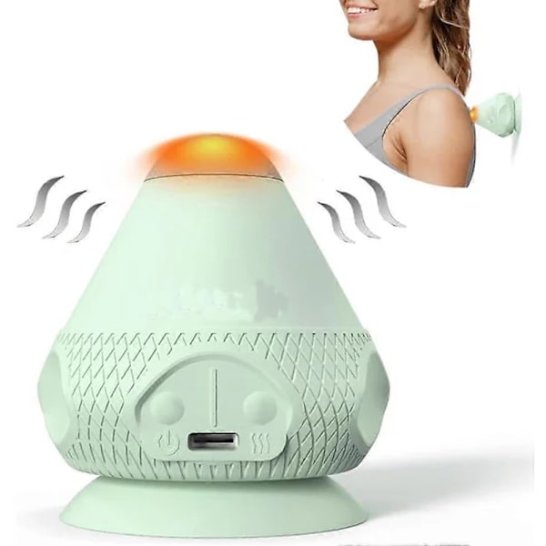 Handsfree Vibrerande Massageboll, Värme Trigger Point Boll, Djupvävnadsmassage för Ryggmuskler, Lindring av Ömhet, Återhämtningsmassage (Grön)