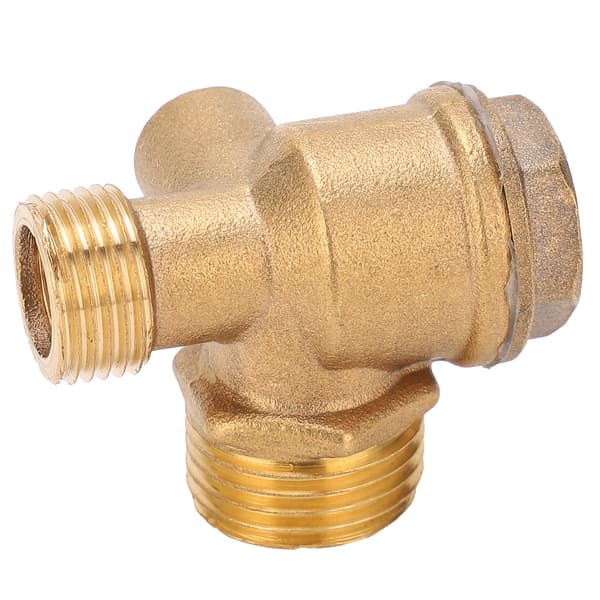 Luftkompressor tilbakeslagsventil utvendig gjenge 3-port ikke-retur tilbehør 1/2x3/8x10 messing