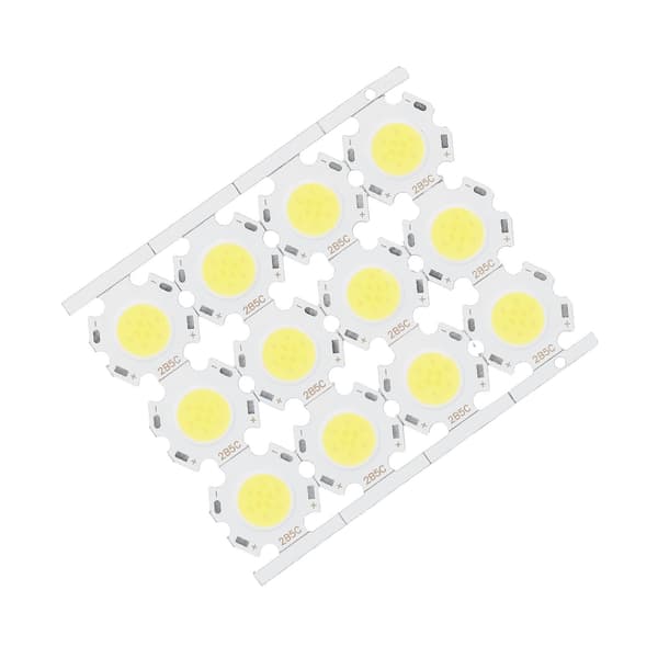 12 stk. LED-chips COB-lysemitterkomponent 5W 15‑17V til DIY-spotlights Downlight Loftlampe Hvidt Lys