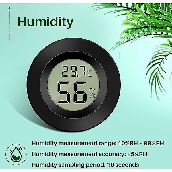 Mini Digital LCD Termometer Hygrometer Temperatur Fuktighet -50-70℃ 10%-99% RH Bærbar Termometer Termo Hygrometer Indikator for Kontor Kjøkken Hu