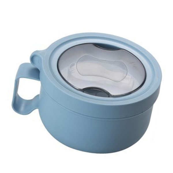 Isoleret skål lækagesikker 304 rustfrit stål indvendig termisk suppe skål med håndtag til nudel Bento 850ml blå