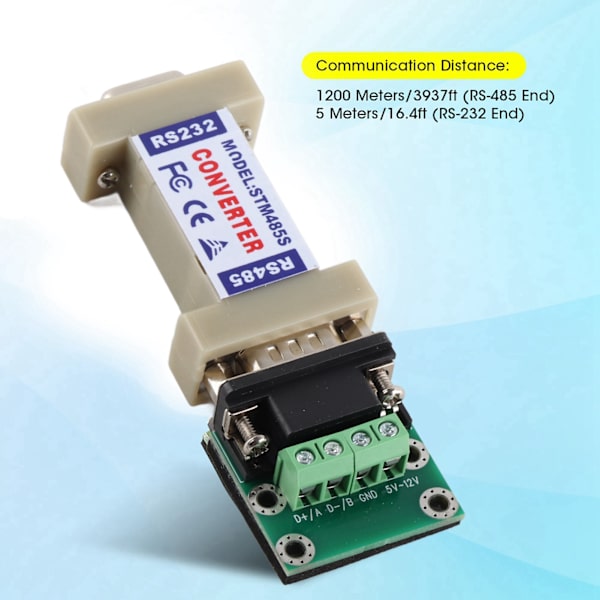 RS232 till RS485 kommunikationsdataomvandlaradapter halvduplex